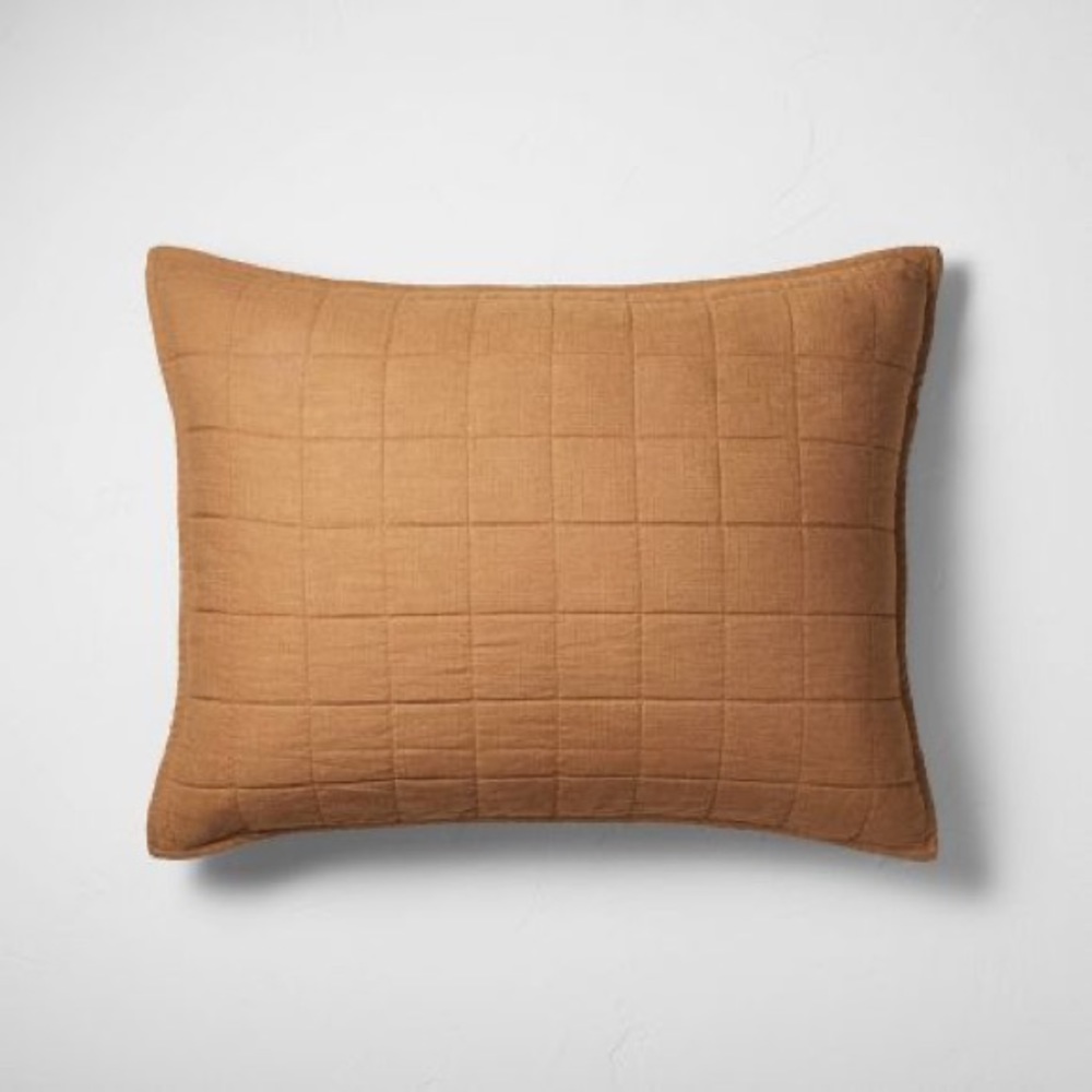 TWO NWT Heavyweight Linen Blend Quilt Pillow Sham - Casaluna